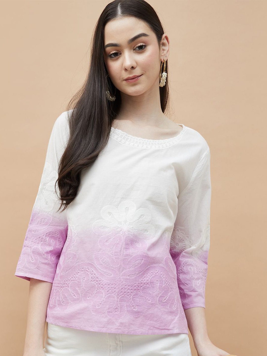 

Colour Me by Melange Ombre Cotton Top, Lavender