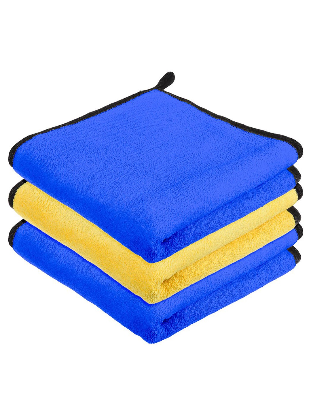 

Kuber Industries Pack Of 3 Blue & Yellow 400 GSM Microfiber Cleaning Cloth