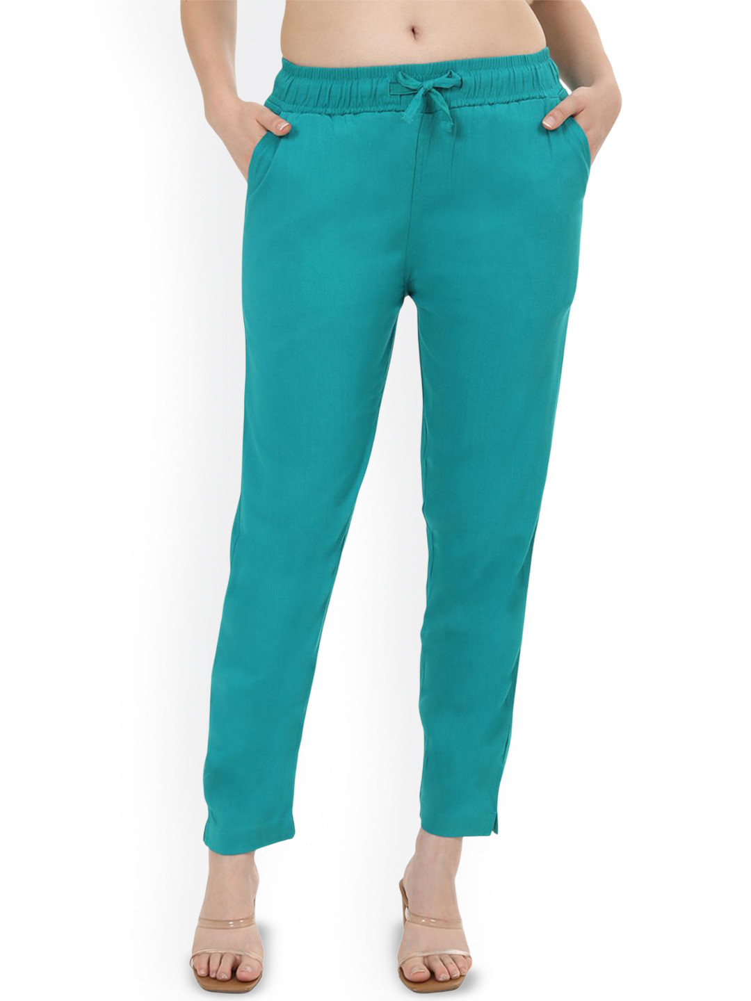 

Fly Birds Women Tailored Trousers, Green