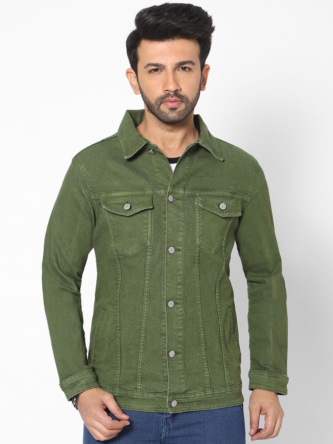 

TCI Men Denim Jacket, Olive