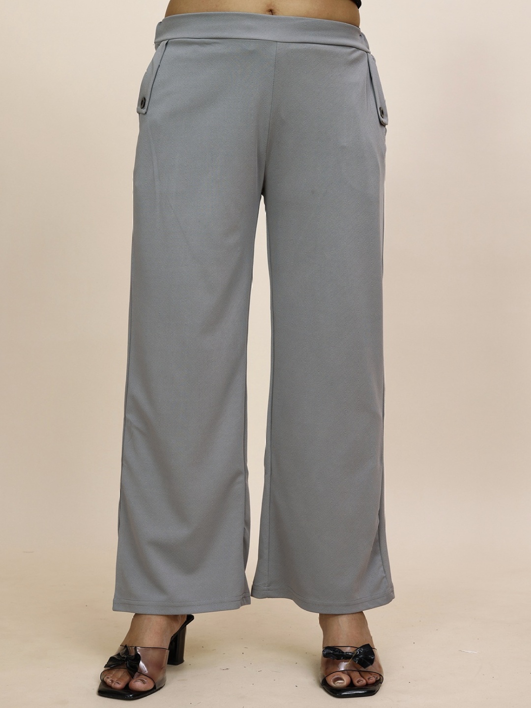 

Fashion FRICKS Women Relaxed Easy Wash Trousers, Grey