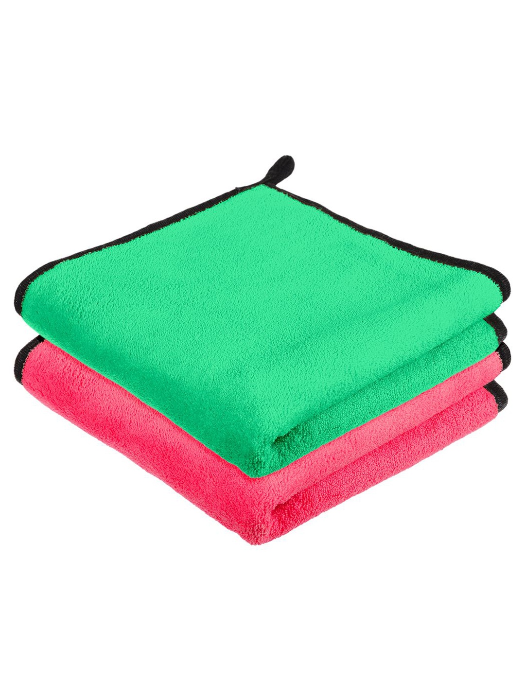 

Kuber Industries Pack Of 2 Green & Pink 400 GSM Microfiber Cleaning Cloth