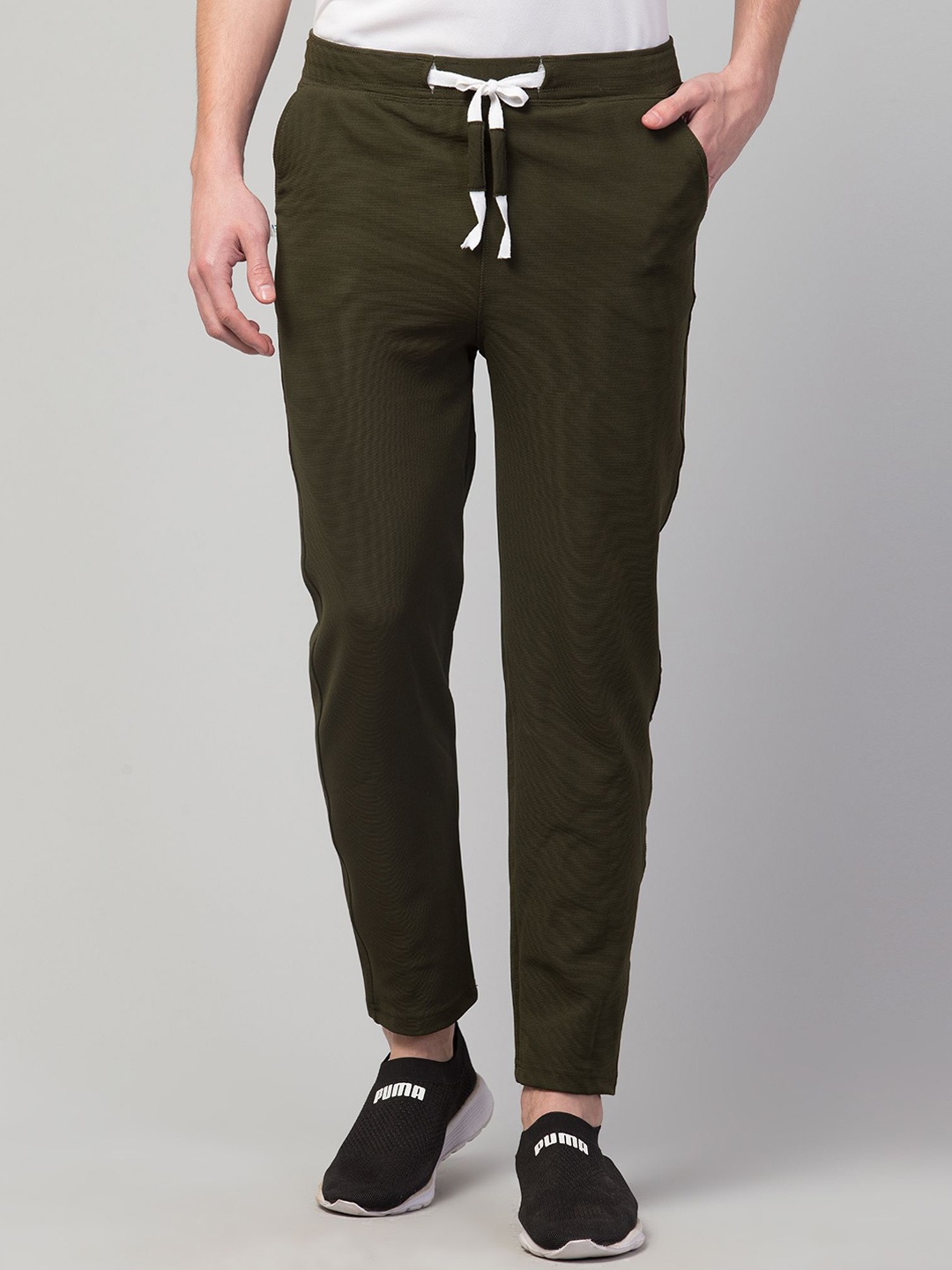 

TRENDY ERA Men Relaxed Straight Leg Lint Free Trousers, Olive