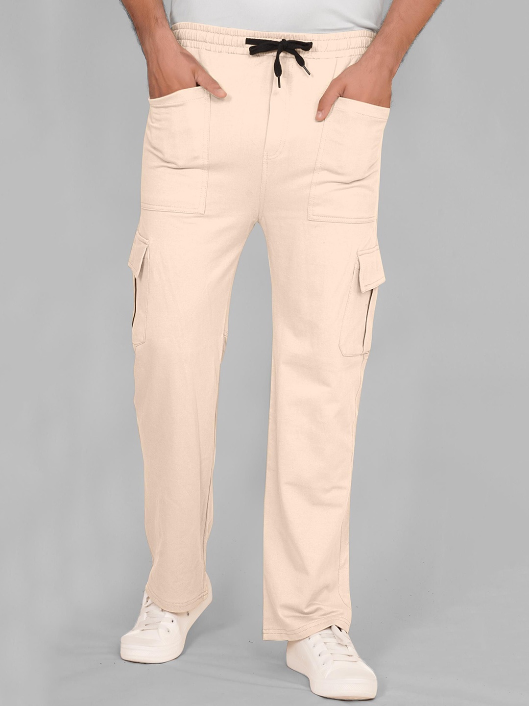 

Moda Rapido Men Cargos Trousers, Cream