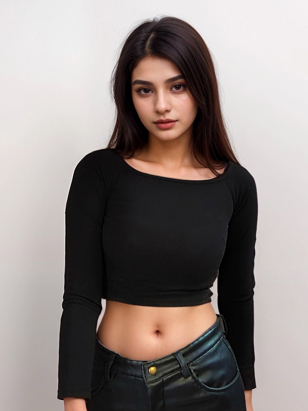 

Classy Hangers Crop Top, Black