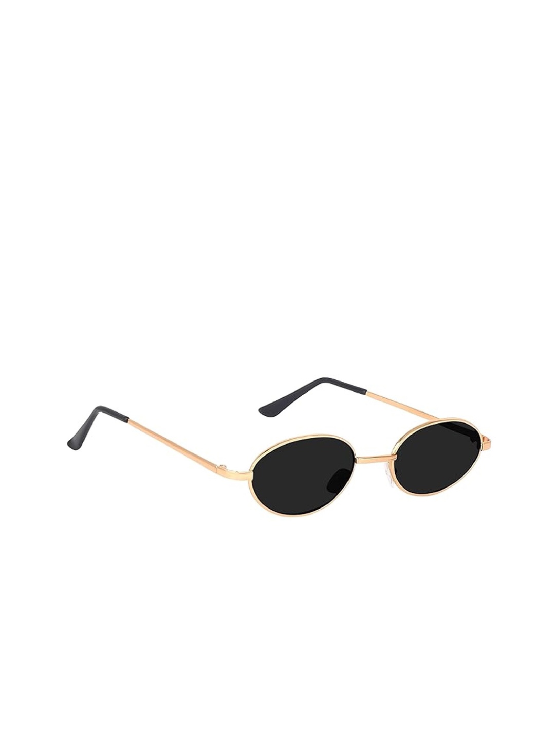 

FUNGLASSES Unisex Oval Sunglasses with UV Protected Lens, Black