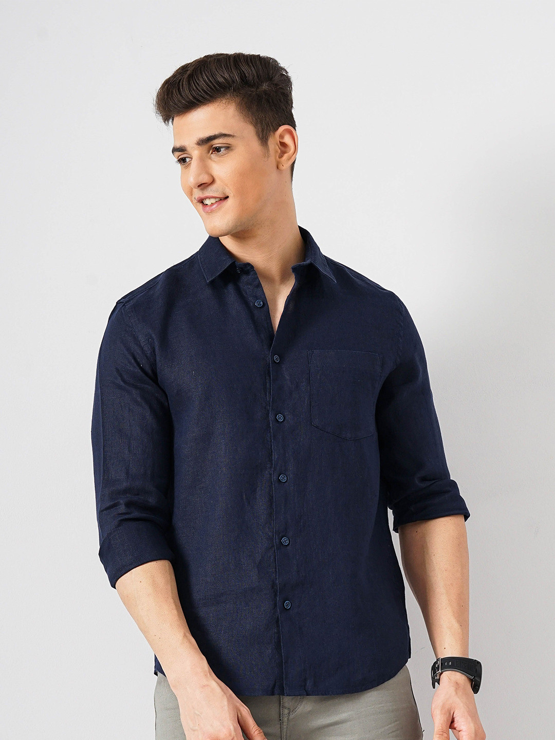 

Celio Men Classic Opaque Casual Shirt, Navy blue