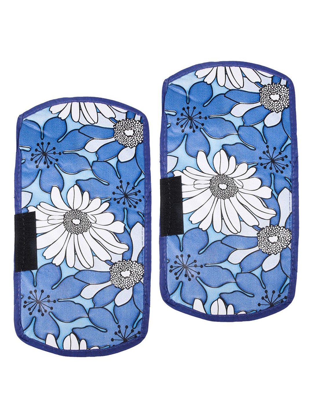 

Kuber Industries Blue & White 2 Pieces Floral Printed Fridge Handle Covers