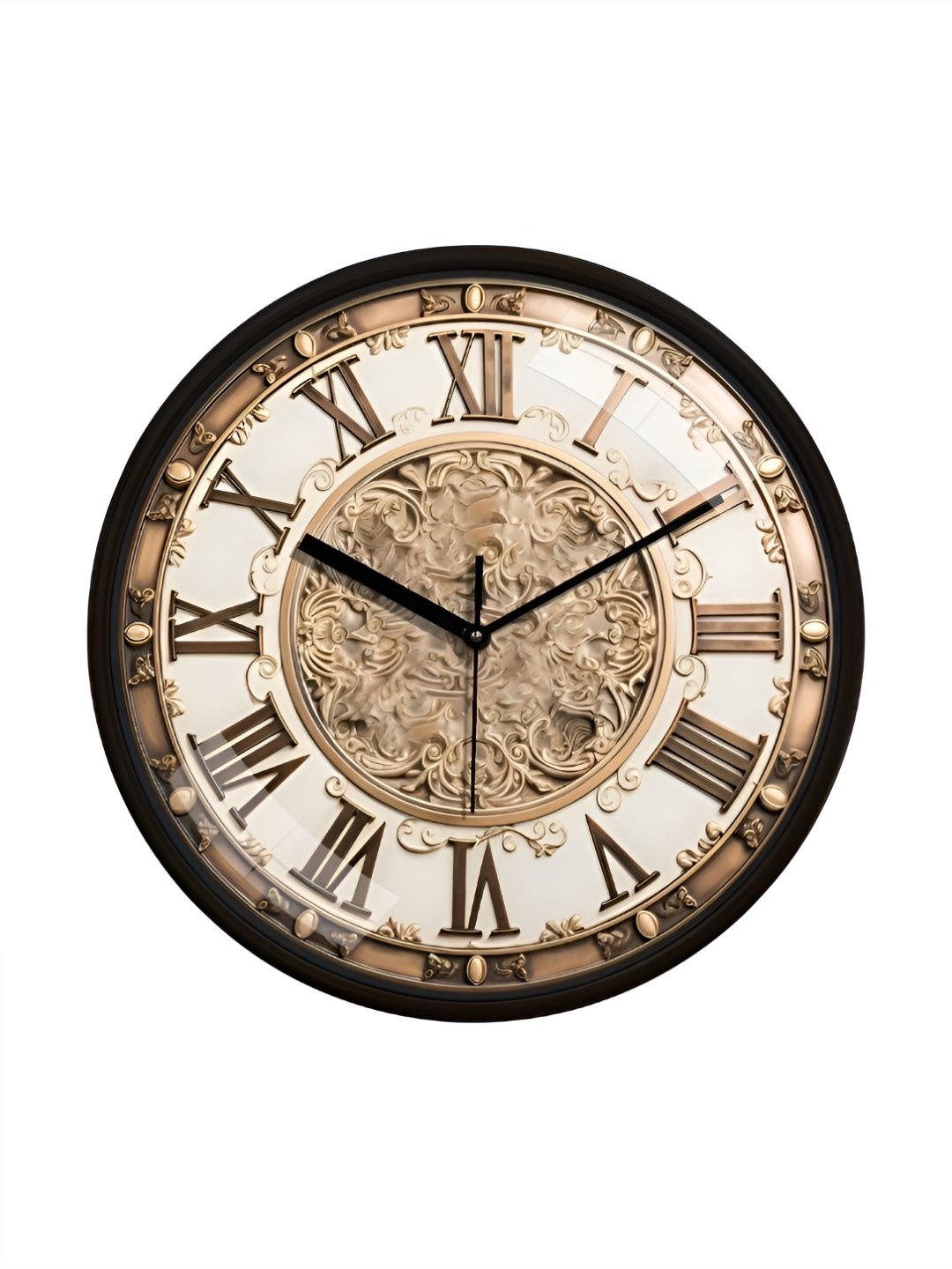 

ZULU Brown & White Printed Round Shaped Contemporary Analogue Wall Clock