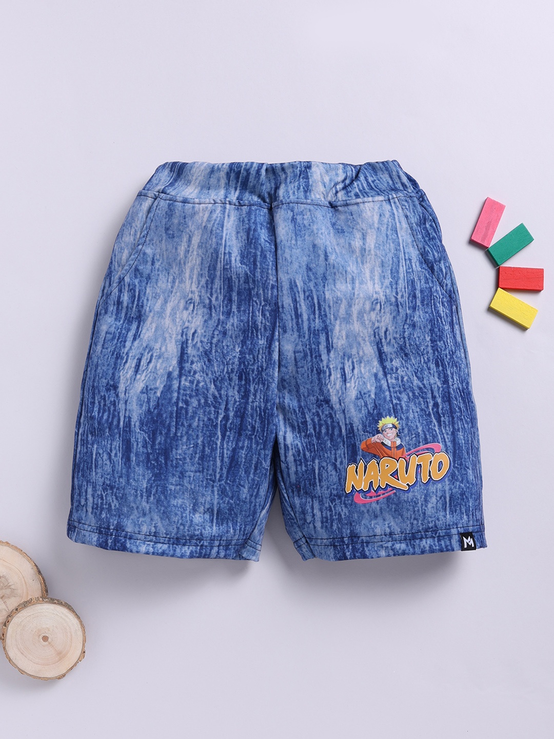 

YK X Minute Mirth Boys Naruto Printed Shorts, Blue