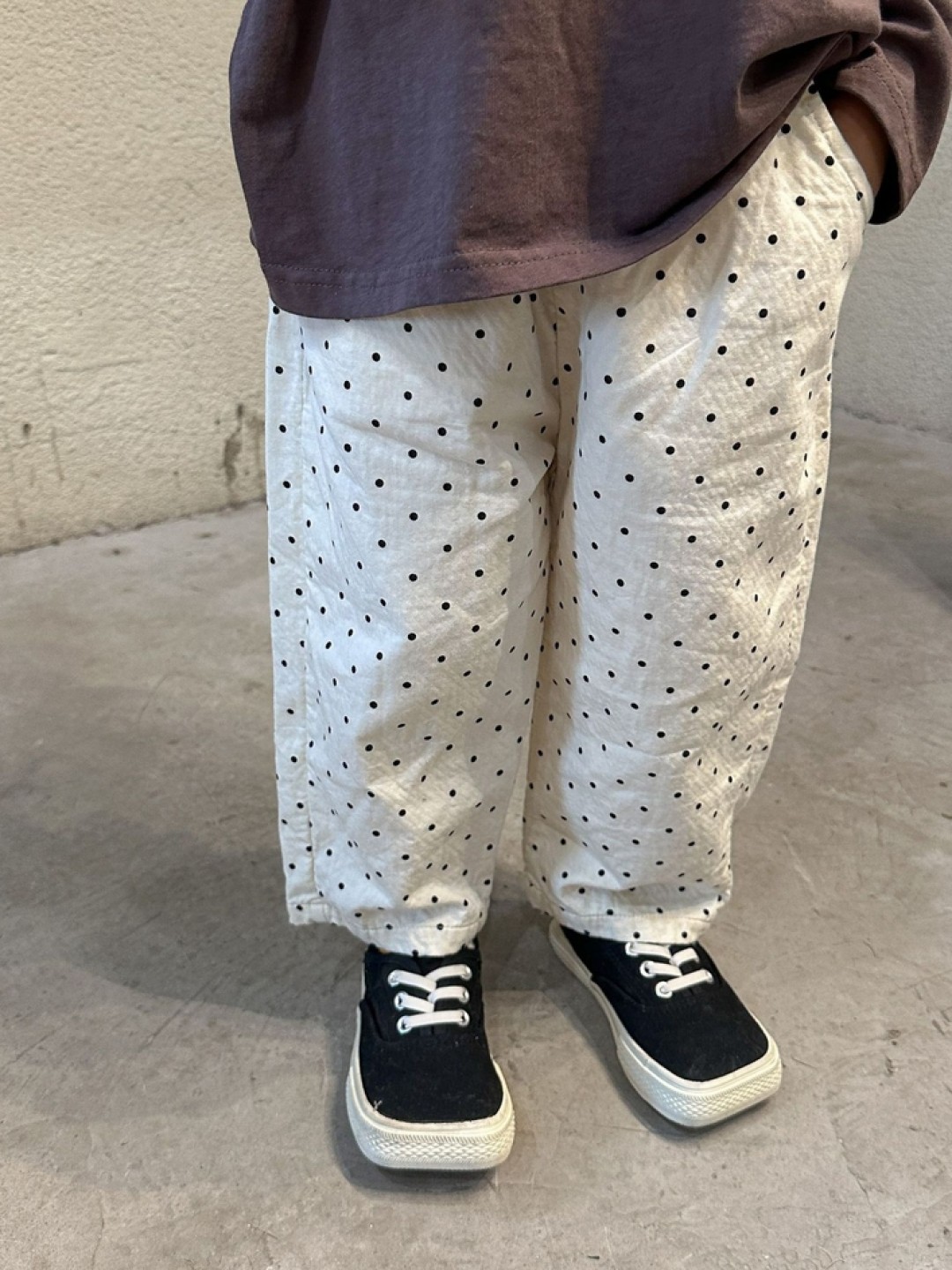 

LULU & SKY Girls Polka Dot Printed Tapered Fit High-Rise Chinos Trousers, White