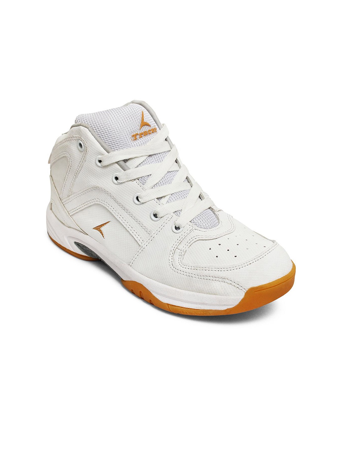 

TRACER Men Basketball Non-Marking Sports Shoes, White