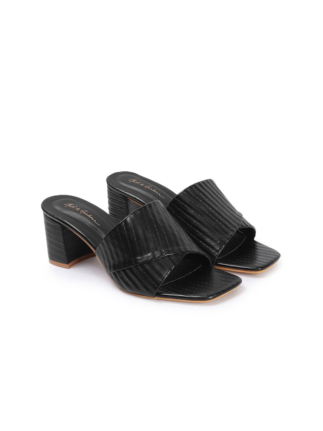 

Mast & Harbour Block Sandals with Buckles, Black