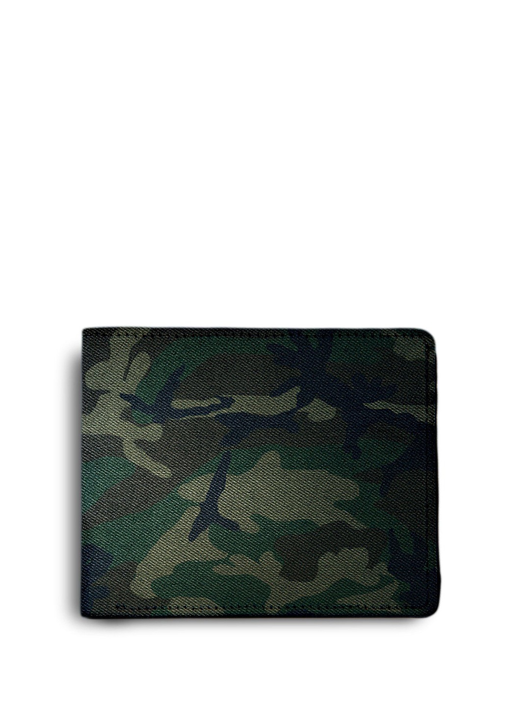 

ShopMantra Men Camouflage Printed PU Two Fold Wallet, Black