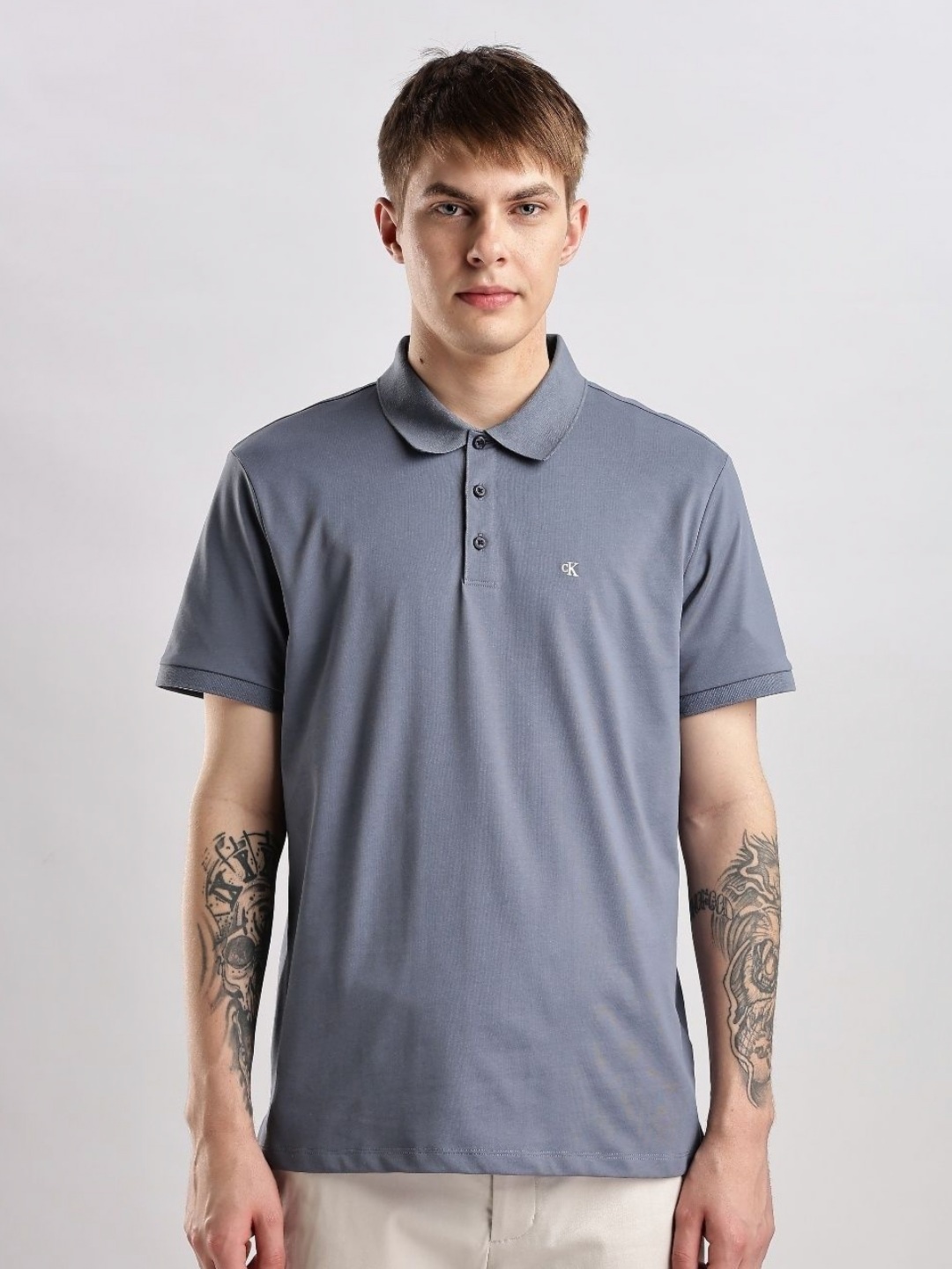 

Calvin Klein Jeans Men Polo Collar T-shirt, Blue
