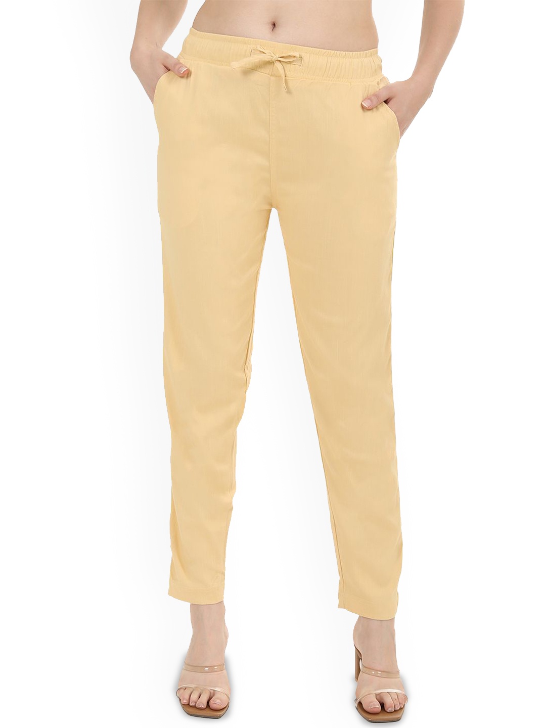 

Fly Birds Women Tailored Trousers, Beige