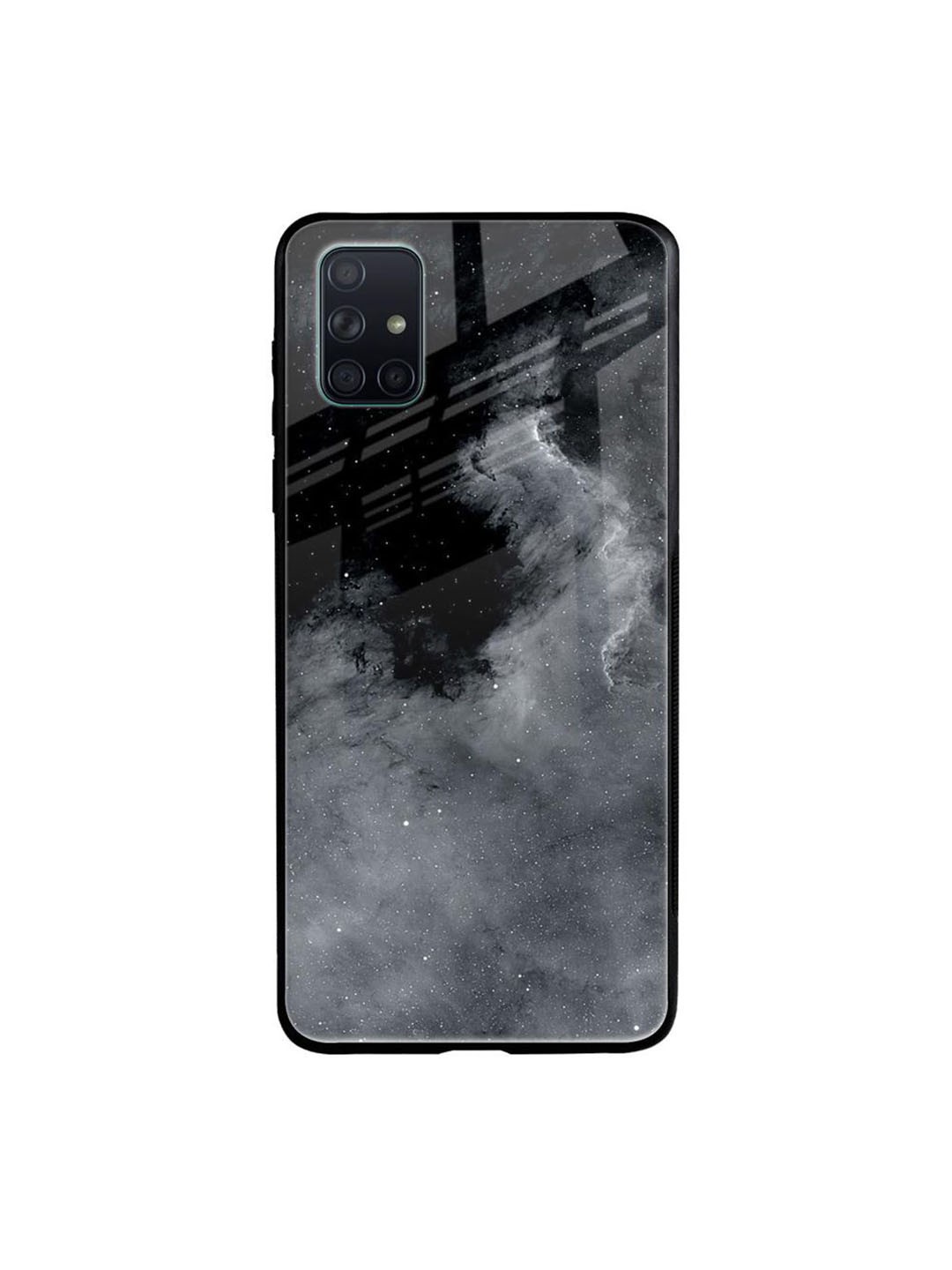 

QRIOH Abstract Printed Samsung Galaxy A71 Back Case Mobile Accessories, Black