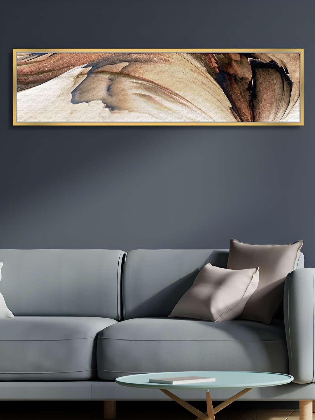 

Myntra Elegant Homes Brown & Black Abstract Wave Feather Color Canvas Wall Painting