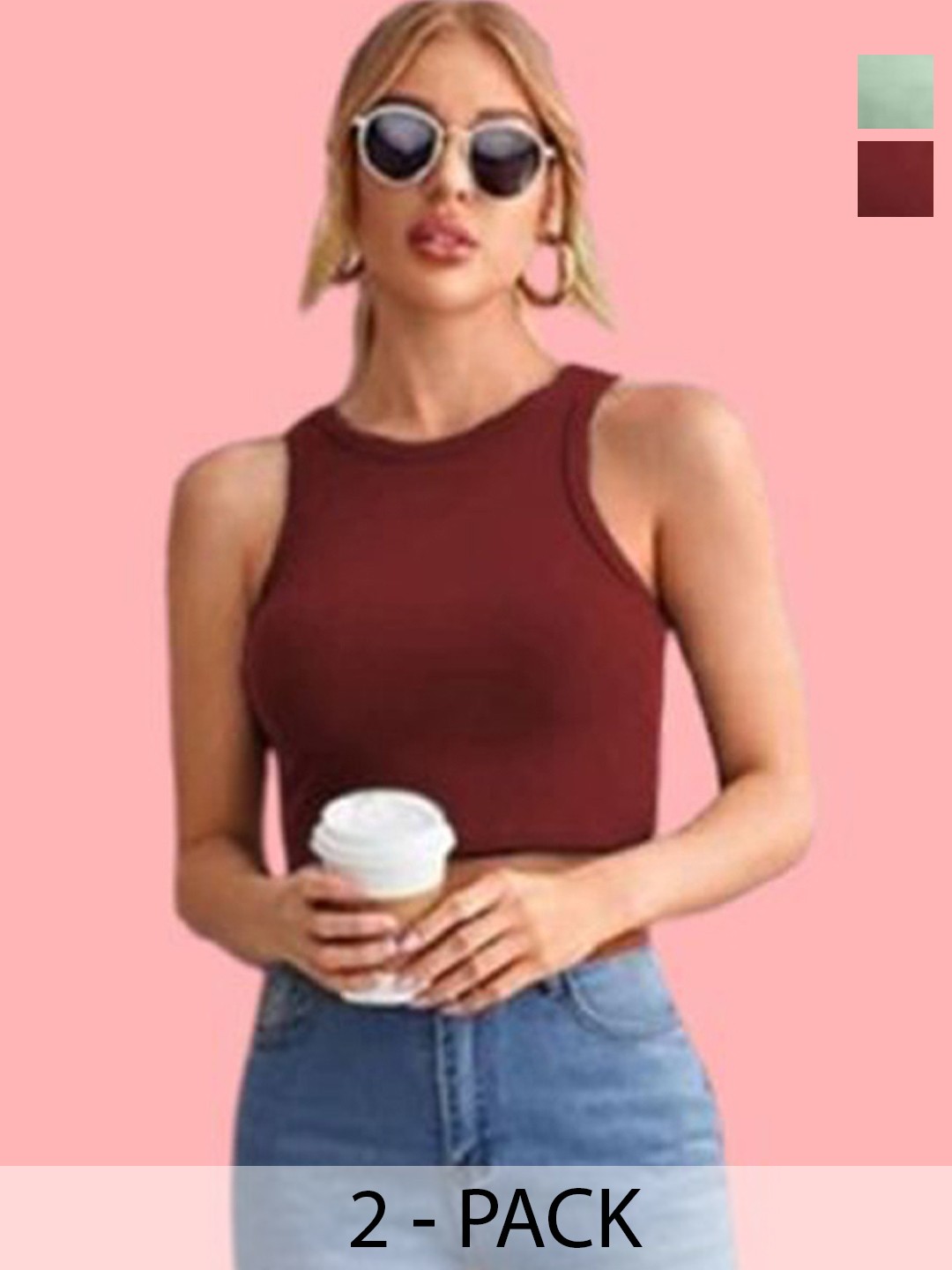 

Mast & Harbour Cotton Crop Top, Multi