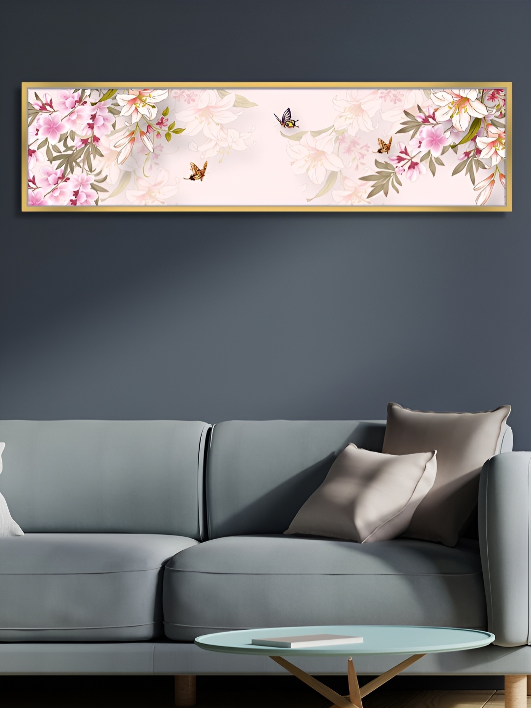 

Myntra Elegant Homes Pink & Beige Lilly Floral Canvas Wall Painting