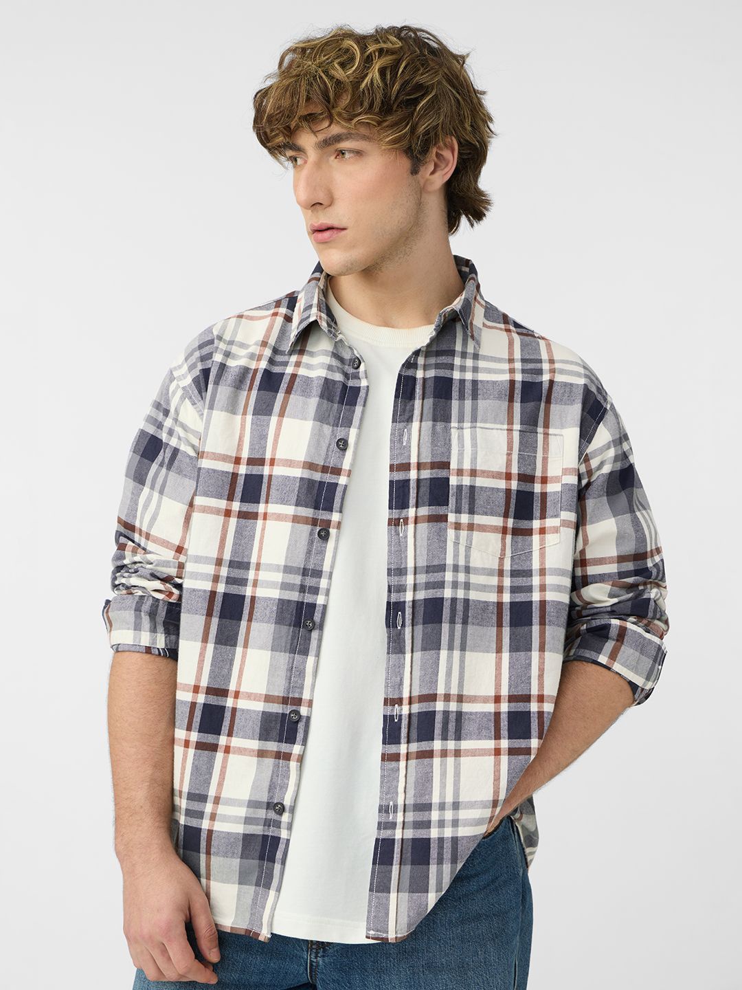 

The Souled Store Men Opaque Checked Casual Relaxed Fit Shirt, Multi