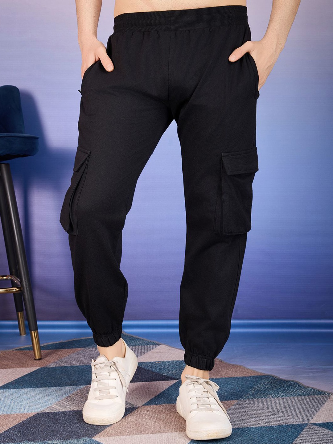 

Moda Rapido Men Joggers Trousers, Black