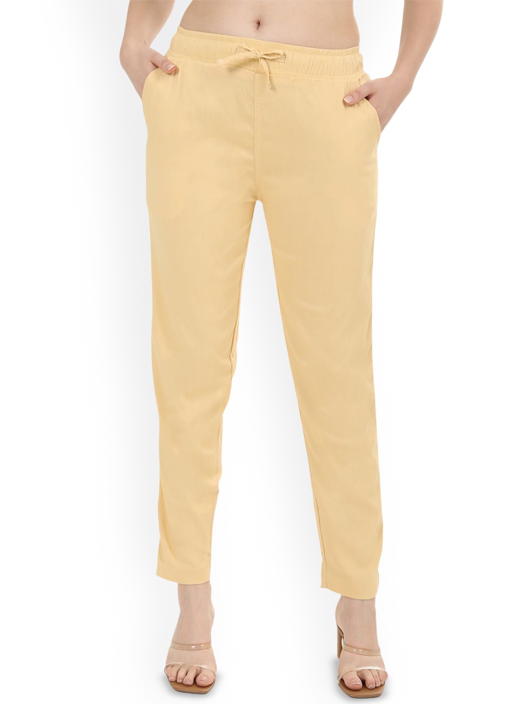 

Fly Birds Women Tailored Trousers, Beige