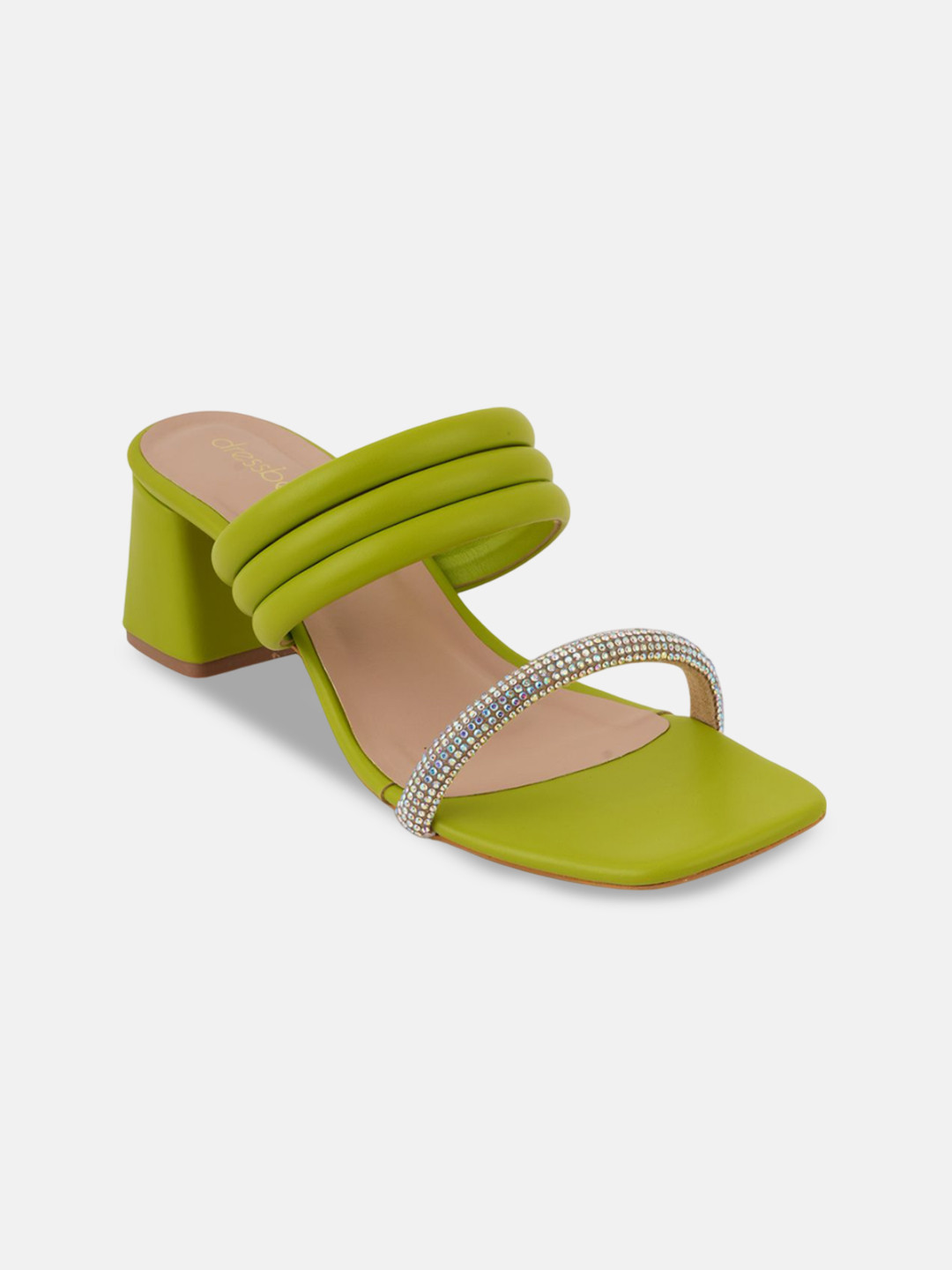 

DressBerry Block Sandals, Green