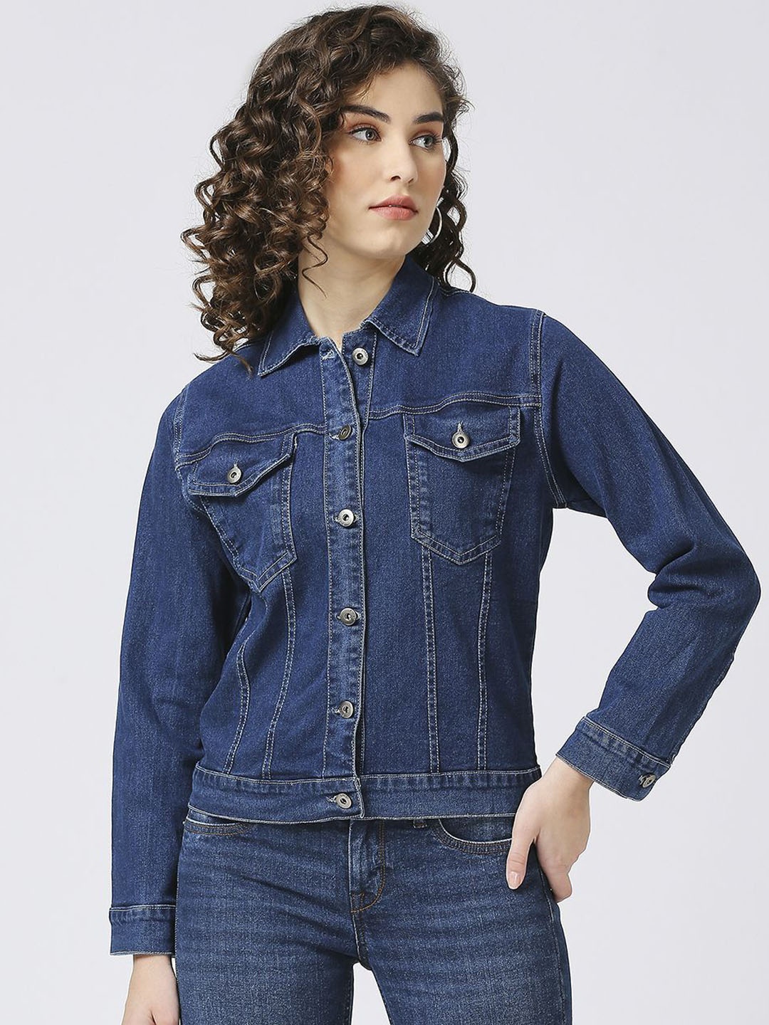 

CEFALU Women Denim Jacket, Blue