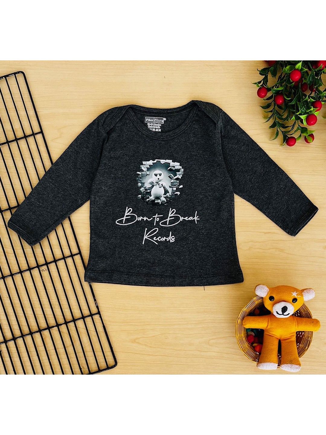 

Kidloo Kids Printed T-shirt, Charcoal