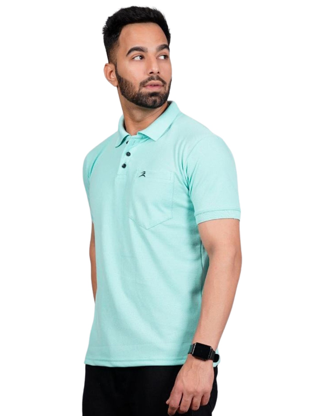 

FICKA Men Polo Collar Slim Fit T-shirt, Green