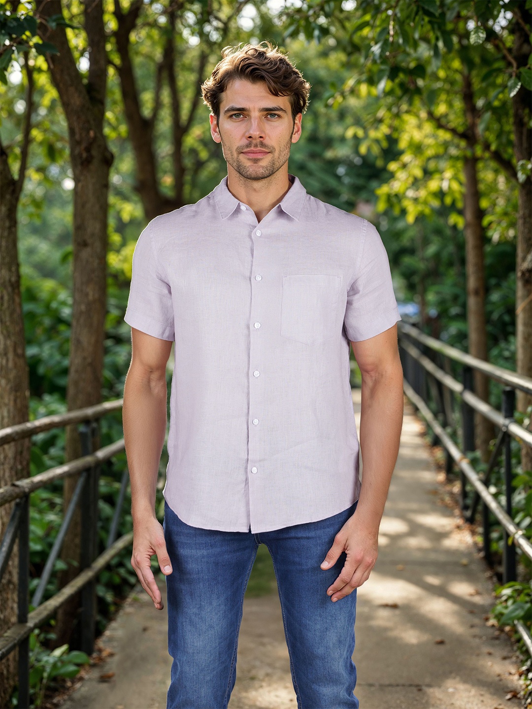 

Celio Men Classic Opaque Casual Shirt, Purple