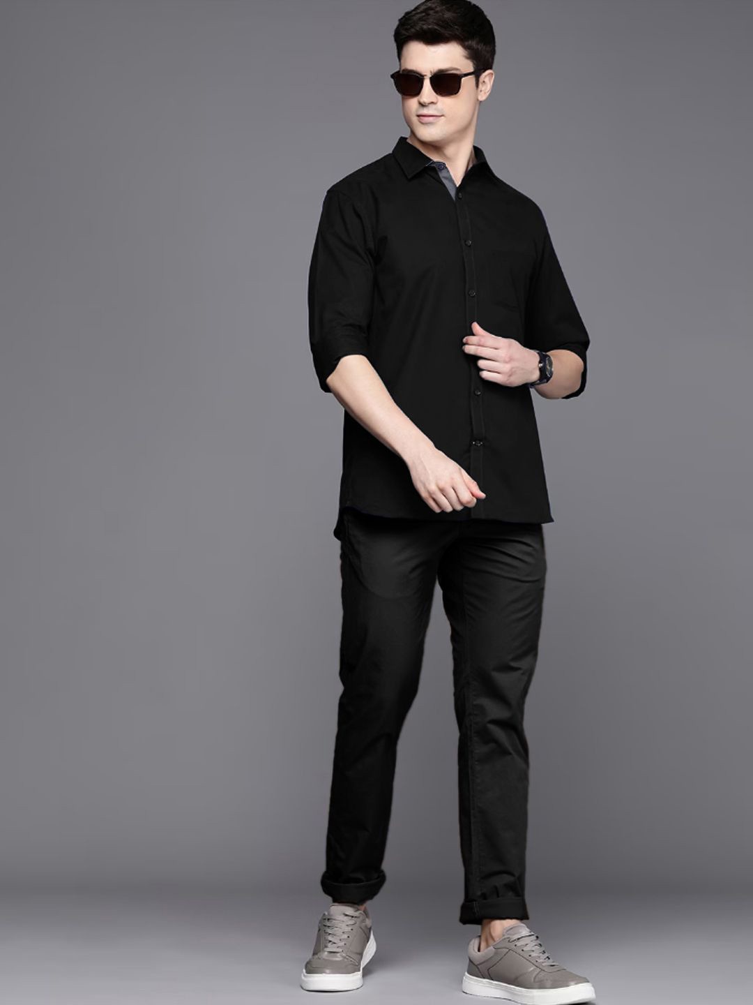

SZN Men Standard Opaque Formal Shirt, Black