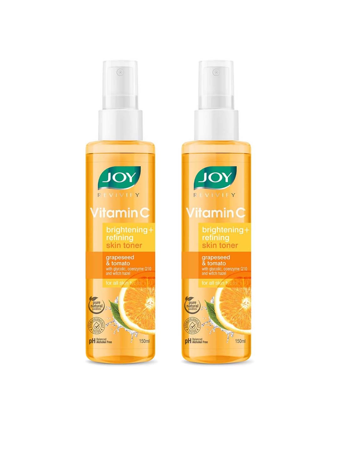 

JOY 2Pcs Alcohol Free Hydrating Vitamin C Face Toner for All Skin Types - 150ml each, Orange