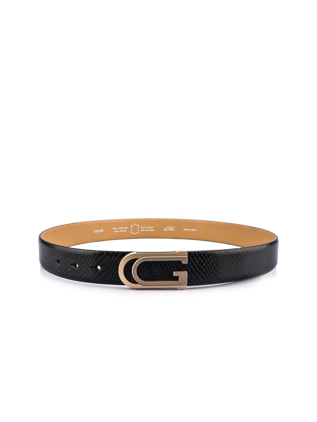 

GIL Men Leather Formal Belt, Black