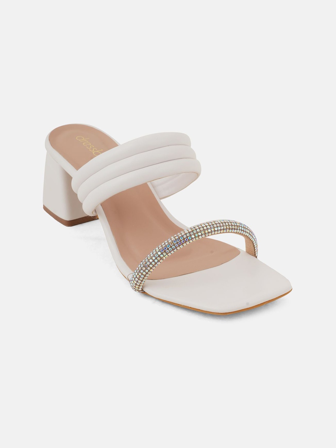 

DressBerry Block Sandals, White