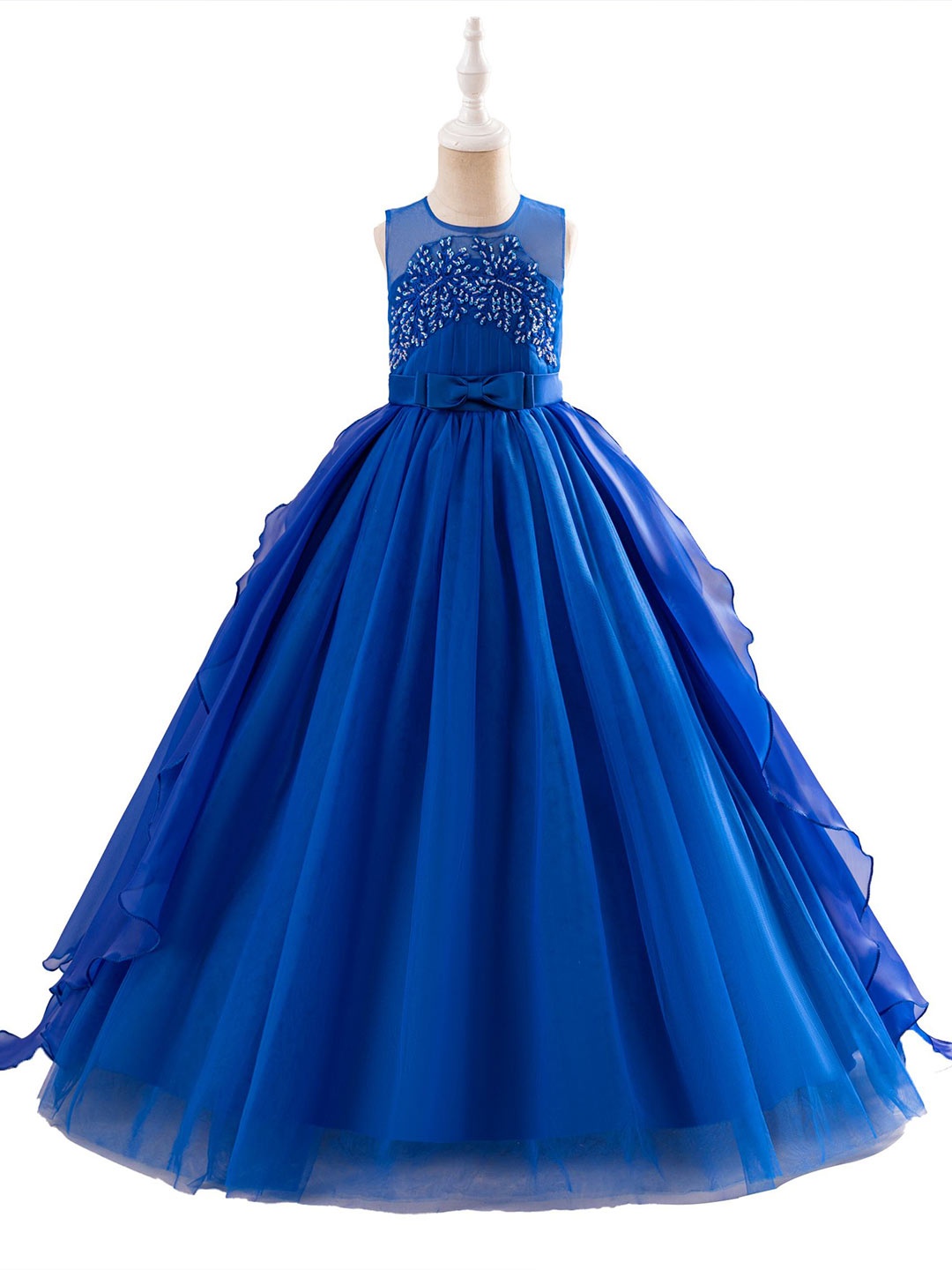 

StyleCast x Revolte Embellished Net A-Line Maxi Dress, Blue