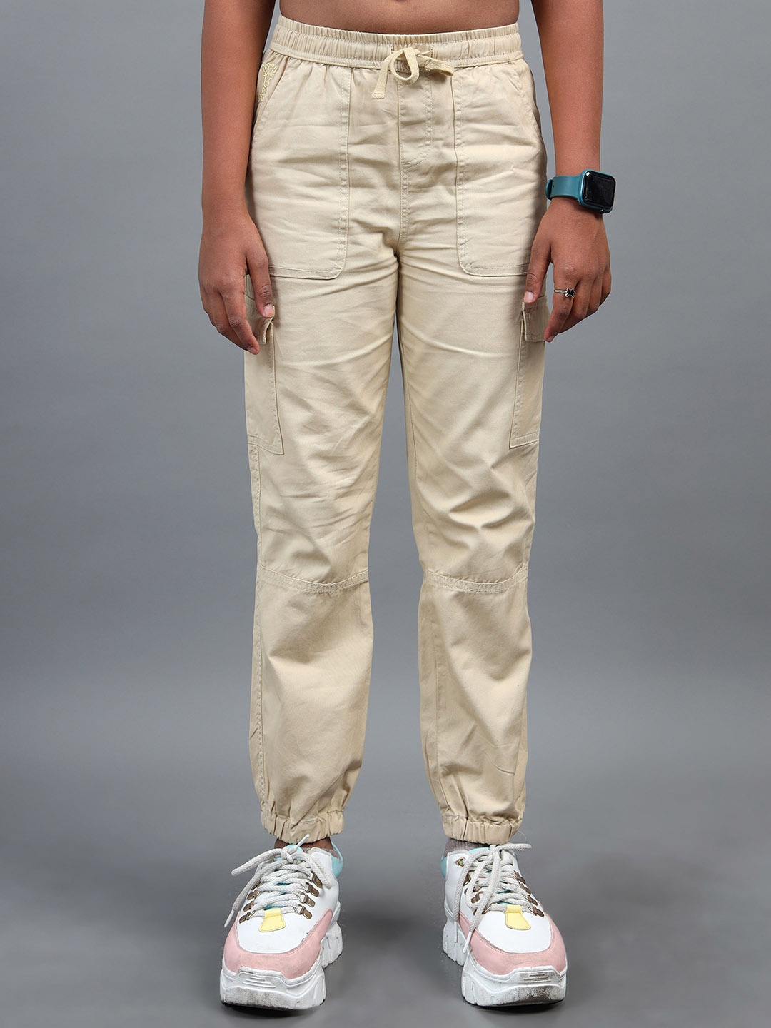 

UNDER FOURTEEN ONLY Girls Joggers Trousers, Beige