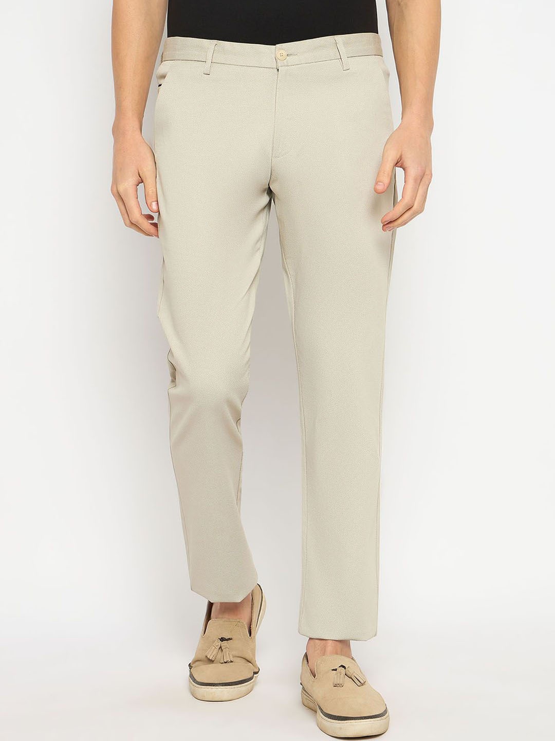 

Duke Men Slim Fit Chinos Trousers, Beige