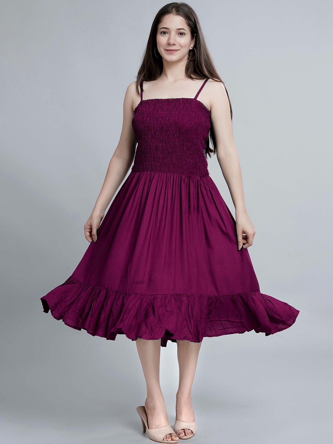 

Shedika Crepe Fit & Flare Dress, Purple