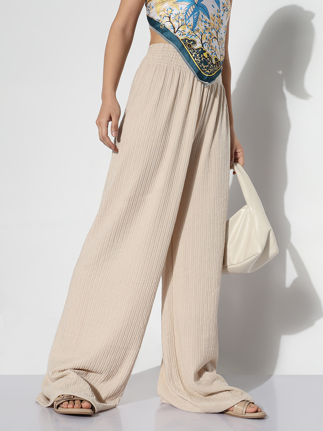 

SHOWOFF Women Loose Fit Trousers, Cream
