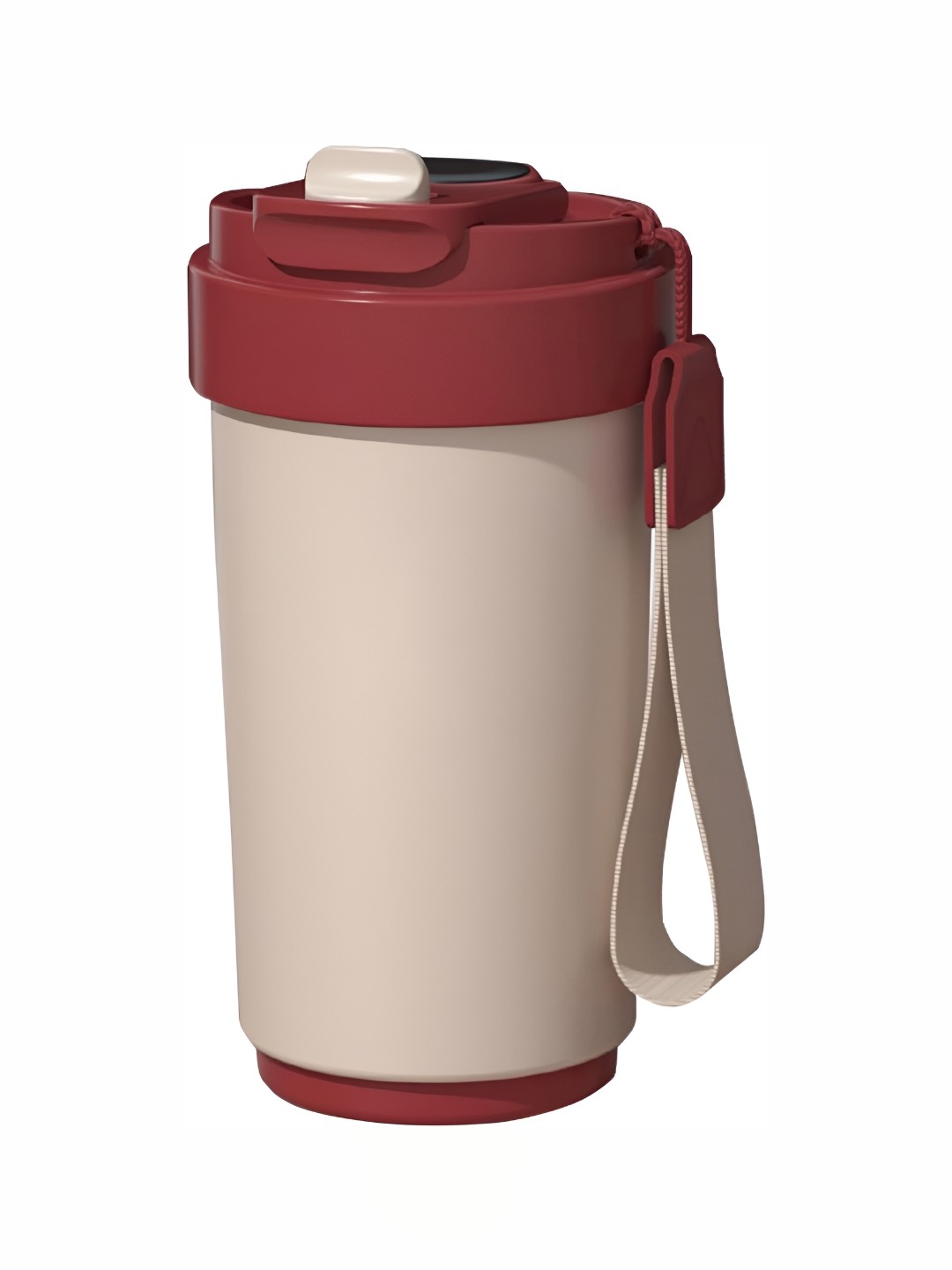 

Baskety Beige & Brown Stainless Steel Mug With Temperature Display & Leakproof Lid 450ml