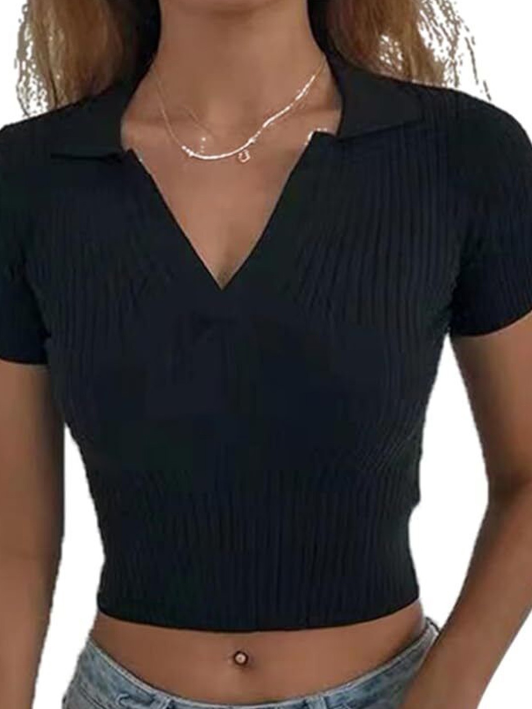 

YLCOMPANY Crop Top, Black