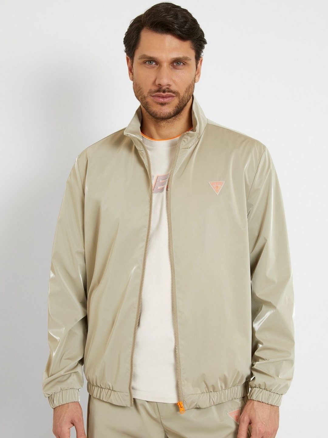 

GUESS Men Bomber with Embroidered Jacket, Green