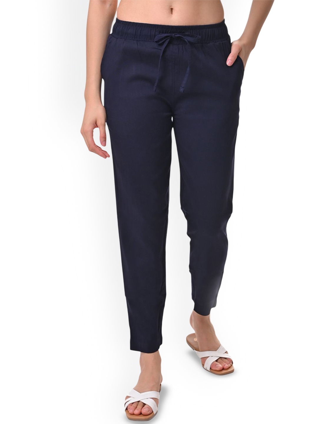 

Fly Birds Women Tailored Trousers, Navy blue
