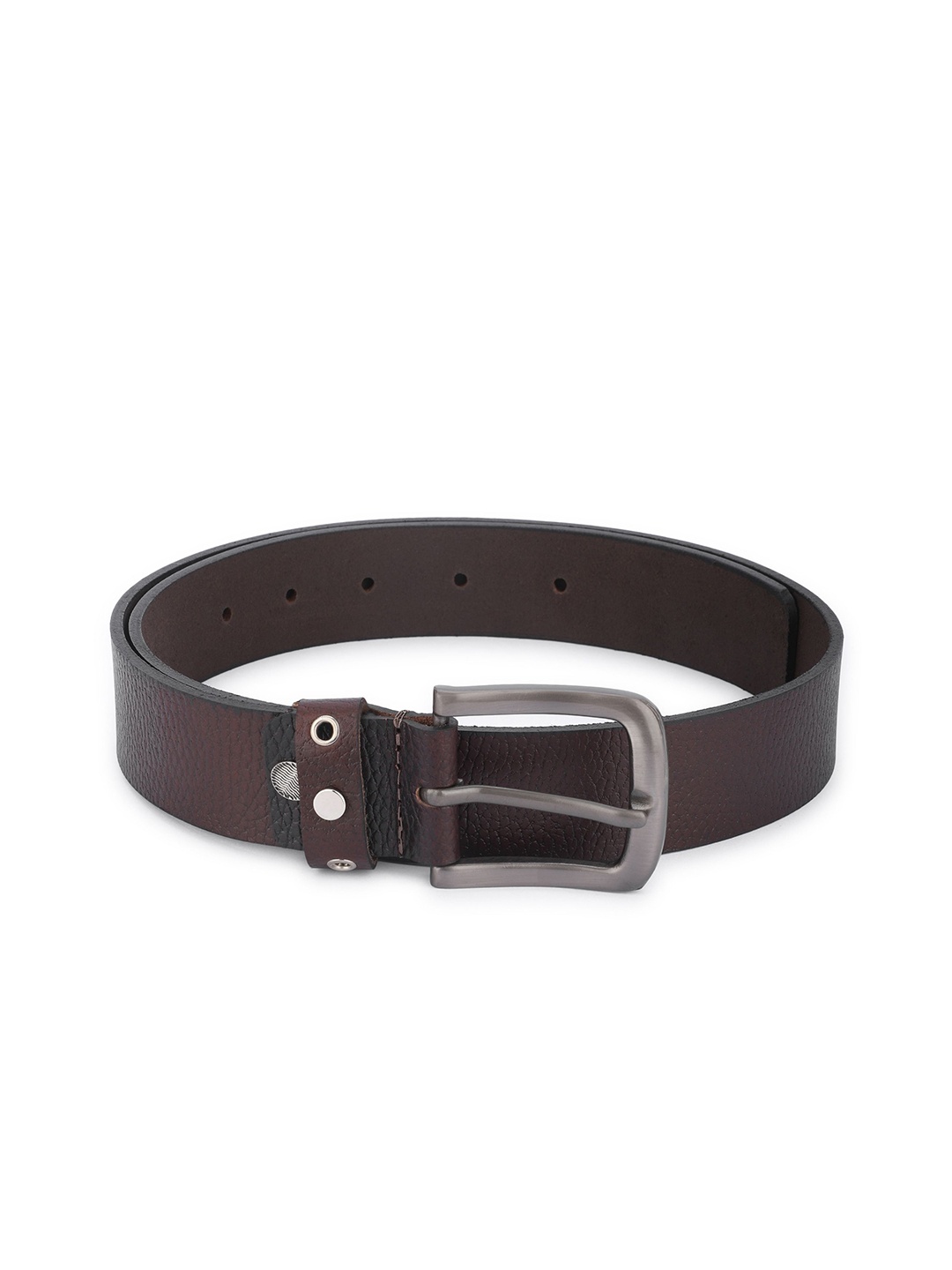 

WROGN Men Textured Leather Belt, Brown