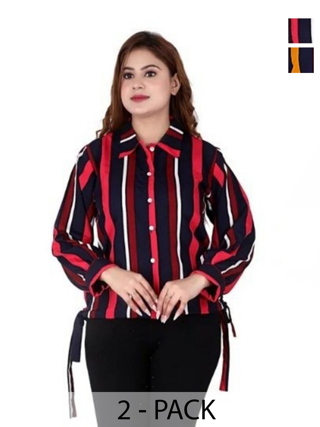 

YLCOMPANY Women Opaque Striped Casual Shirt, Multi