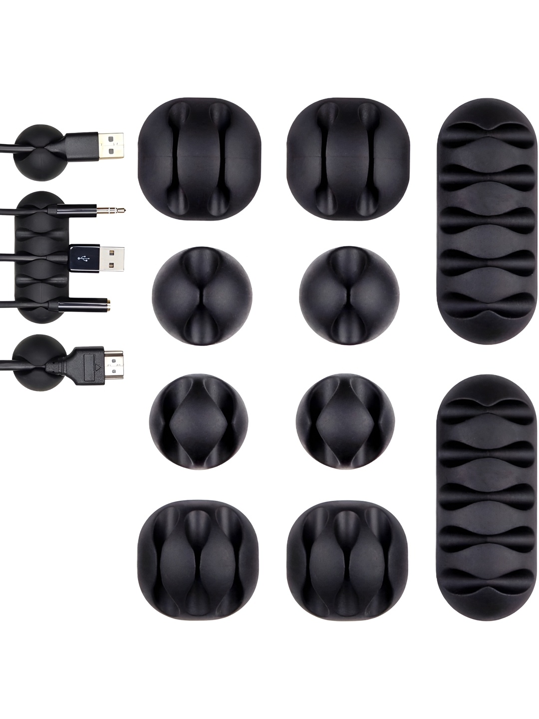 

We3 Black 10 Pieces Wire Organizer Cable Clips