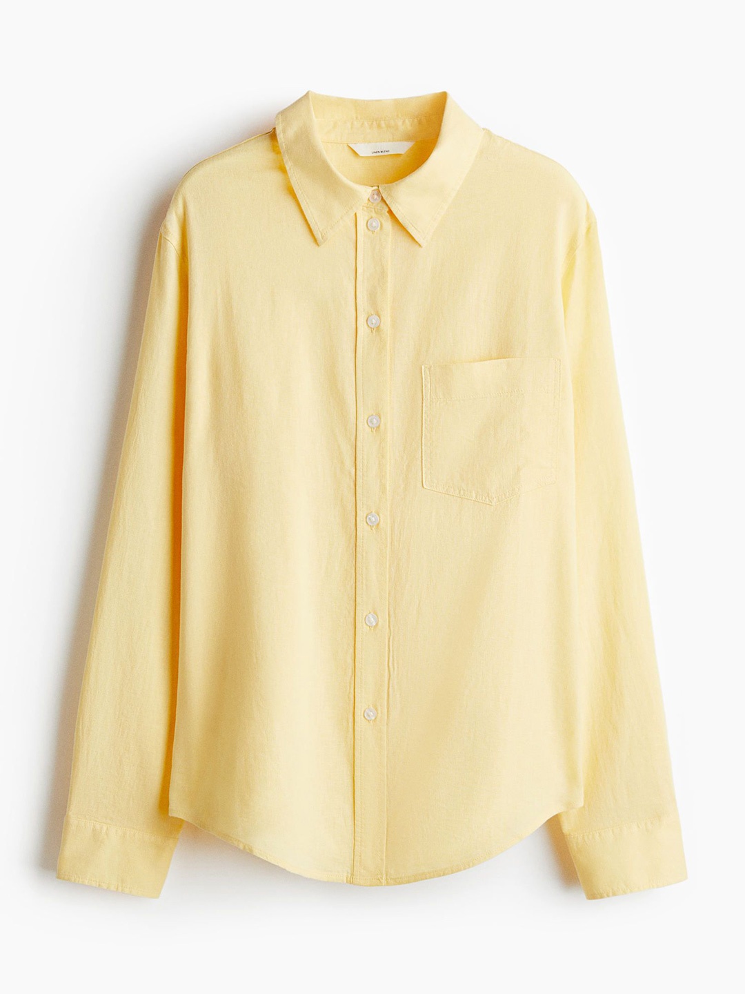 

H&M Linen-Blend Shirt, Yellow