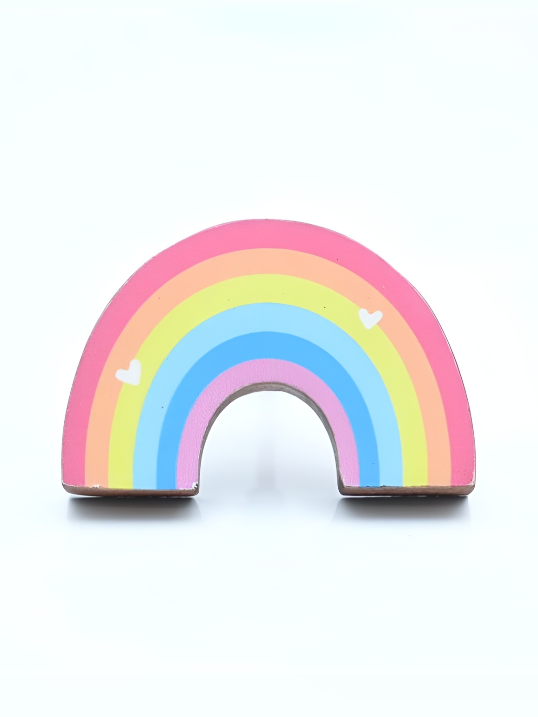 

Pinch of Pretty Pink and Yellow Rainbow Printed Wooden Knob